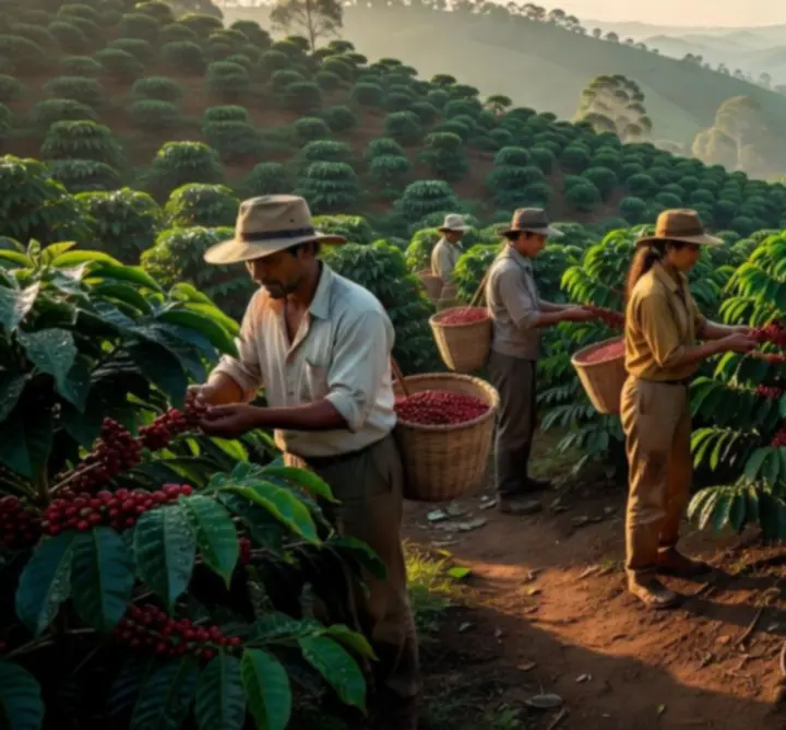 Etikus terméstárolás egy afrikai kávéfarm udvarán